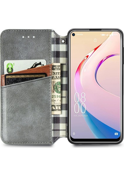 Oukitel C21 Pro Kart Tutuculu Cüzdan Pu Deri Çevirme Çubuğu Telefon Kılıfı (Yurt Dışından)
