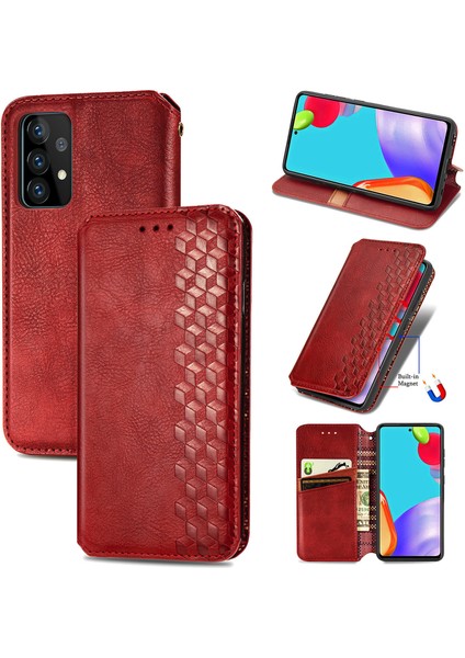 Samsung Galaxy A72 Kart Tutuculu Cüzdan Pu Deri Çevirme Çubuğu Telefon Kılıfı (Yurt Dışından)