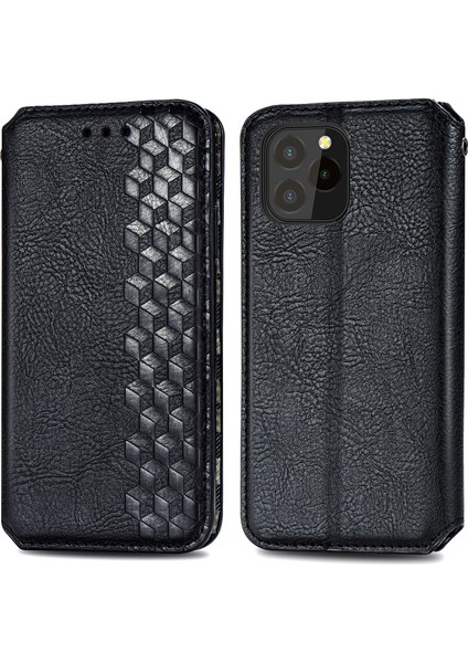 Oukitel C21 Pro Kart Tutuculu Cüzdan Pu Deri Çevirme Çubuğu Telefon Kılıfı (Yurt Dışından)