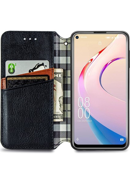 Oukitel C21 Pro Kart Tutuculu Cüzdan Pu Deri Çevirme Çubuğu Telefon Kılıfı (Yurt Dışından)