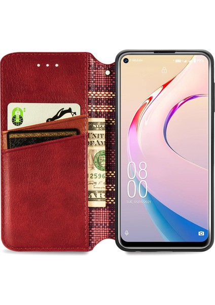 Oukitel C21 Pro Kart Tutuculu Cüzdan Pu Deri Çevirme Çubuğu Telefon Kılıfı (Yurt Dışından)