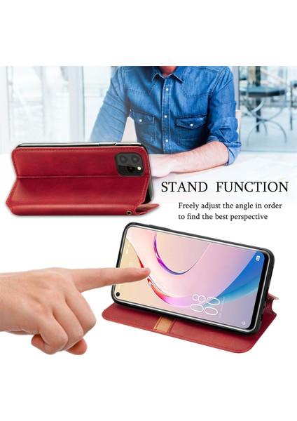 Oukitel C21 Pro Kart Tutuculu Cüzdan Pu Deri Çevirme Çubuğu Telefon Kılıfı (Yurt Dışından)
