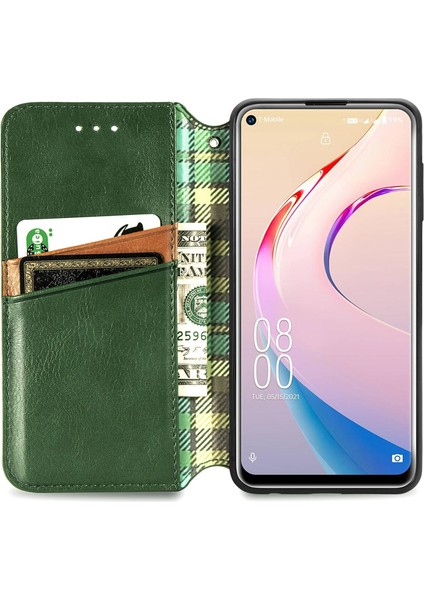 Oukitel C21 Pro Kart Tutuculu Cüzdan Pu Deri Çevirme Çubuğu Telefon Kılıfı (Yurt Dışından)