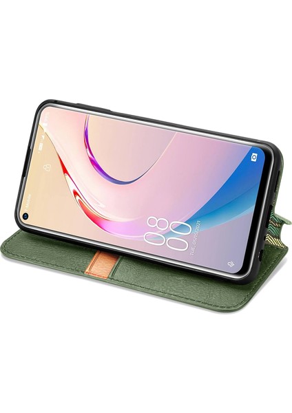 Oukitel C21 Pro Kart Tutuculu Cüzdan Pu Deri Çevirme Çubuğu Telefon Kılıfı (Yurt Dışından)