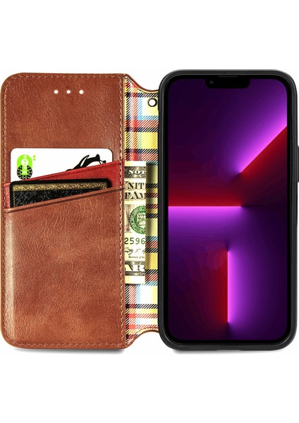 iPhone 13 Kart Tutuculu Cüzdan Pu Deri Çevirme Çubuğu Telefon Kılıfı (Yurt Dışından)