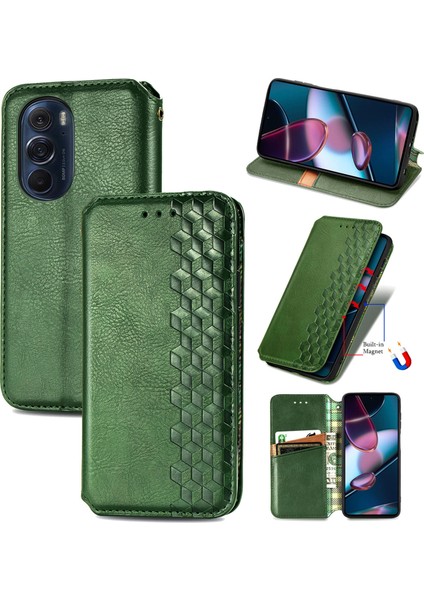Motorola Moto Edge X30 Kart Tutuculu Cüzdan Pu Deri Çevirme Çubuğu Telefon Kılıfı (Yurt Dışından)