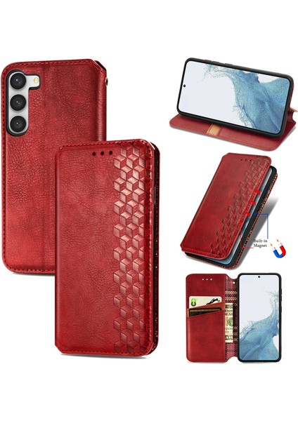 Samsung Galaxy S23 Kart Tutuculu Cüzdan Pu Deri Çevirme Çubuğu Telefon Kılıfı (Yurt Dışından)
