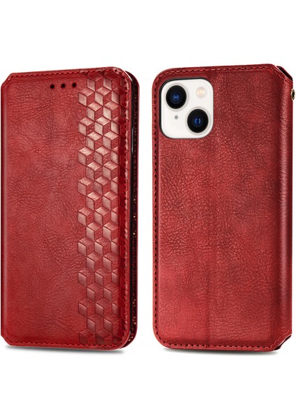 iPhone 15 Kart Tutuculu Cüzdan Pu Deri Çevirme Çubuğu Telefon Kılıfı (Yurt Dışından)