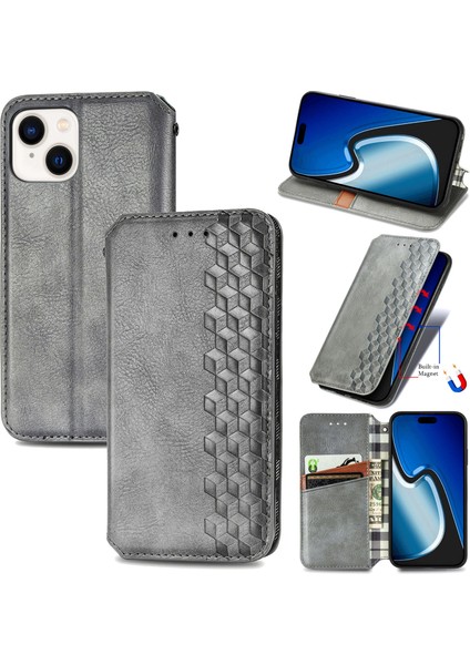 iPhone 15 Kart Tutuculu Cüzdan Pu Deri Çevirme Çubuğu Telefon Kılıfı (Yurt Dışından)
