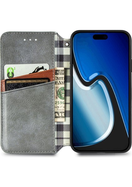 iPhone 15 Kart Tutuculu Cüzdan Pu Deri Çevirme Çubuğu Telefon Kılıfı (Yurt Dışından)