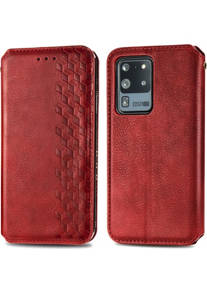 Samsung Galaxy S20 Ultra Kart Tutuculu Cüzdan Pu Deri Çevirme Çubuğu Telefon Kılıfı (Yurt Dışından)