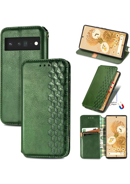 Google Pixel 6 Kart Tutuculu Cüzdan Pu Deri Çevirme Çubuğu Telefon Kılıfı (Yurt Dışından)