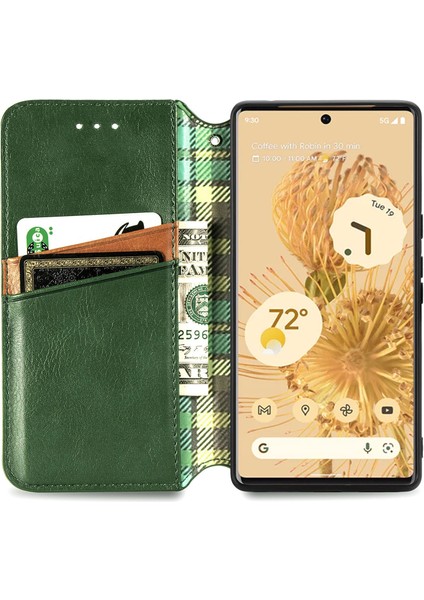 Google Pixel 6 Kart Tutuculu Cüzdan Pu Deri Çevirme Çubuğu Telefon Kılıfı (Yurt Dışından)
