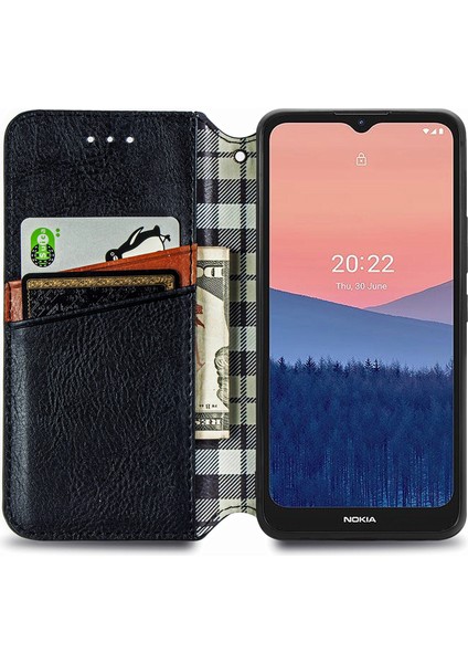 Nokia C21 Kart Tutuculu Cüzdan Pu Deri Çevirme Çubuğu Telefon Kılıfı (Yurt Dışından) modelleri