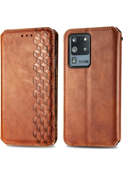 Samsung Galaxy S20 Ultra Kart Tutuculu Cüzdan Pu Deri Çevirme Çubuğu Telefon Kılıfı (Yurt Dışından)