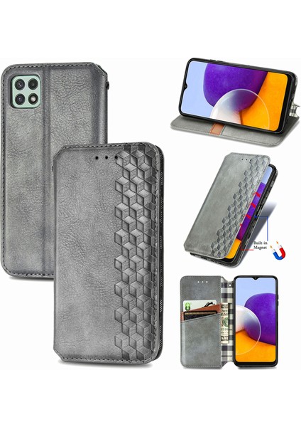 Samsung Galaxy A22 5g Kart Tutuculu Cüzdan Pu Deri Çevirme Çubuğu Telefon Kılıfı (Yurt Dışından)