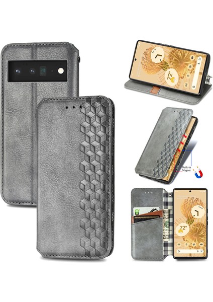 Google Pixel 6 Pro Kart Tutuculu Cüzdan Pu Deri Çevirme Çubuğu Telefon Kılıfı (Yurt Dışından)