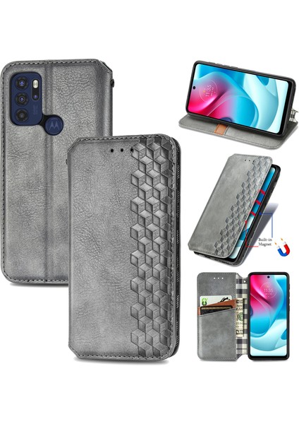Motorola Moto G60S Kart Tutuculu Cüzdan Pu Deri Çevirme Çubuğu Telefon Kılıfı (Yurt Dışından)