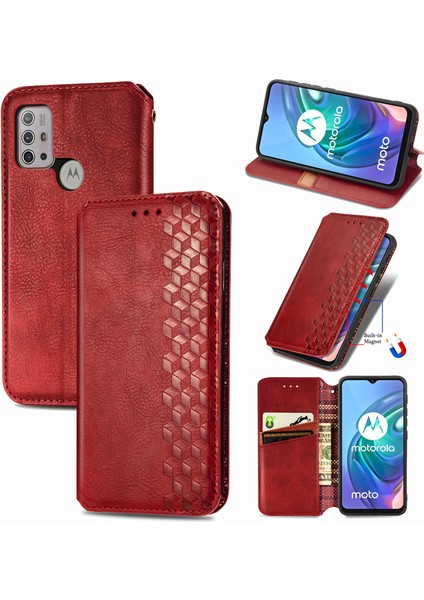 Motorola Moto G30 Kart Tutuculu Cüzdan Pu Deri Çevirme Çubuğu Telefon Kılıfı (Yurt Dışından)