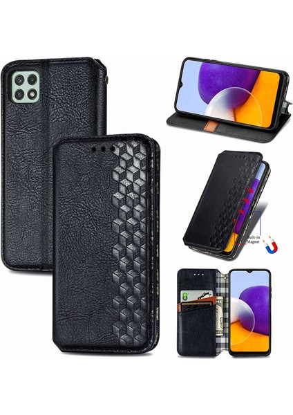 Samsung Galaxy A22 5g Kart Tutuculu Cüzdan Pu Deri Çevirme Çubuğu Telefon Kılıfı (Yurt Dışından)
