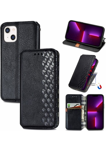 iPhone 13 Mini Kart Tutuculu Cüzdan Pu Deri Çevirme Çubuğu Telefon Kılıfı (Yurt Dışından)