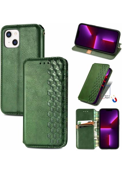 iPhone 13 Mini Kart Tutuculu Cüzdan Pu Deri Çevirme Çubuğu Telefon Kılıfı (Yurt Dışından)