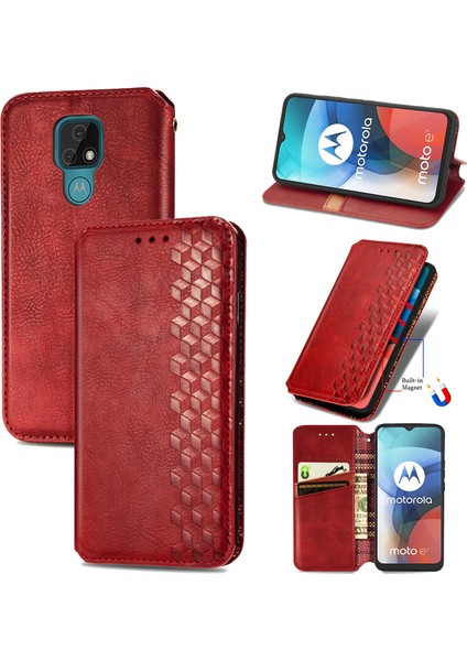 Motorola Moto E7 Kart Tutuculu Cüzdan Pu Deri Çevirme Çubuğu Telefon Kılıfı (Yurt Dışından)