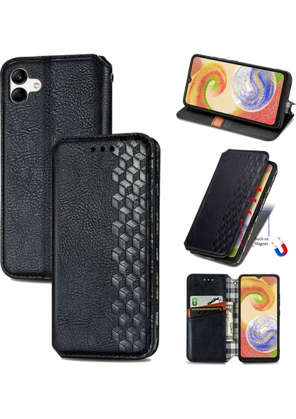 Samsung Galaxy A04 Kart Tutuculu Cüzdan Pu Deri Çevirme Çubuğu Telefon Kılıfı (Yurt Dışından)