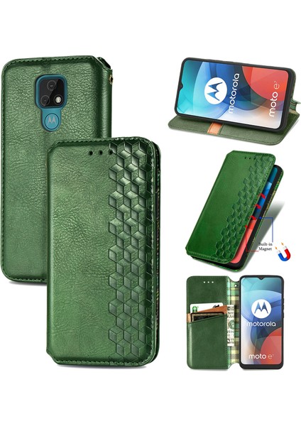 Motorola Moto E7 Kart Tutuculu Cüzdan Pu Deri Çevirme Çubuğu Telefon Kılıfı (Yurt Dışından)