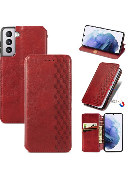 Samsung Galaxy S21 Kart Tutuculu Cüzdan Pu Deri Çevirme Çubuğu Telefon Kılıfı (Yurt Dışından)