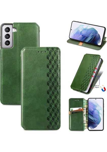 Samsung Galaxy S21 Kart Tutuculu Cüzdan Pu Deri Çevirme Çubuğu Telefon Kılıfı (Yurt Dışından)