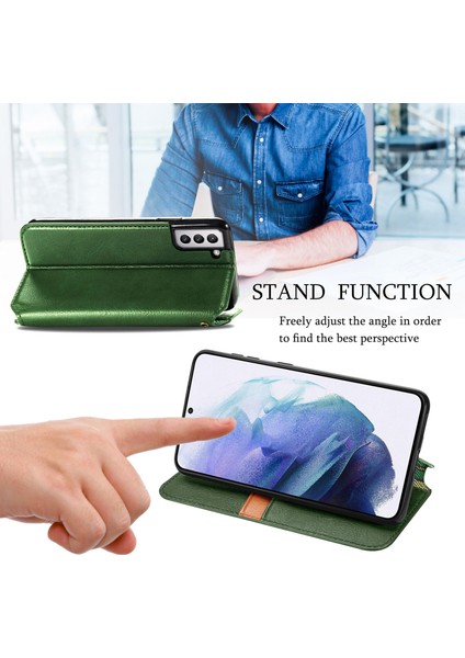 Samsung Galaxy S21 Kart Tutuculu Cüzdan Pu Deri Çevirme Çubuğu Telefon Kılıfı (Yurt Dışından) modelleri