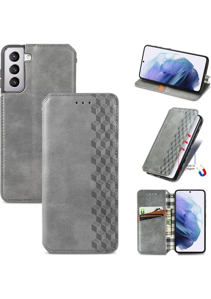 Samsung Galaxy S21 Kart Tutuculu Cüzdan Pu Deri Çevirme Çubuğu Telefon Kılıfı (Yurt Dışından)