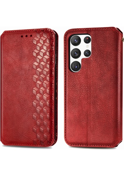 Samsung Galaxy S23 Ultra Kart Tutuculu Cüzdan Pu Deri Çevirme Çubuğu Telefon Kılıfı (Yurt Dışından) fiyatları