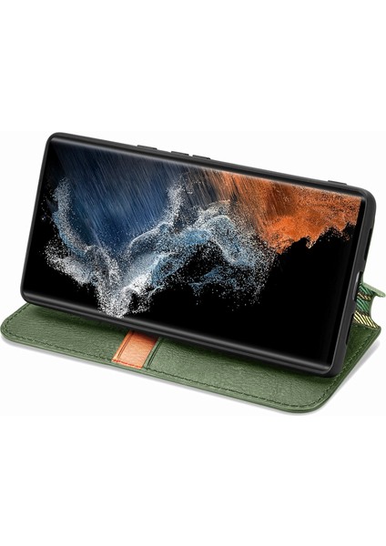 Samsung Galaxy S23 Ultra Kart Tutuculu Cüzdan Pu Deri Çevirme Çubuğu Telefon Kılıfı (Yurt Dışından) fırsatları