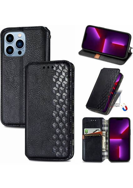 iPhone 13 Pro Max Kart Tutuculu Cüzdan Pu Deri Çevirme Çubuğu Telefon Kılıfı (Yurt Dışından)