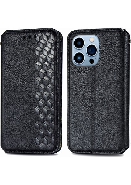 iPhone 13 Pro Max Kart Tutuculu Cüzdan Pu Deri Çevirme Çubuğu Telefon Kılıfı (Yurt Dışından)