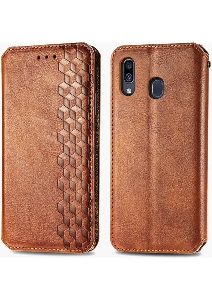 Samsung Galaxy A30/A20 Kart Tutuculu Cüzdan Pu Deri Çevirme Çubuğu Telefon Kılıfı (Yurt Dışından)