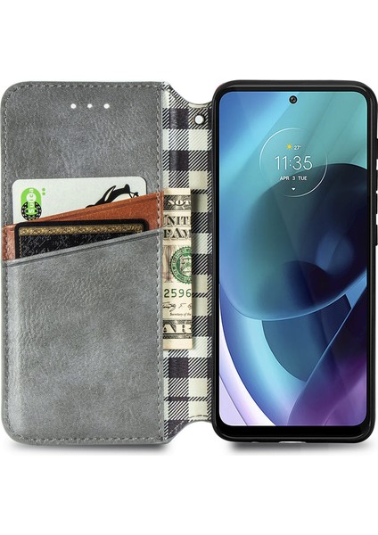 Yihang Boutique Motorola Moto G71 Kart Tutuculu Cüzdan Pu Deri Çevirme Çubuğu Telefon Kılıfı (Yurt Dışından)