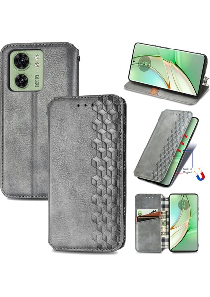 Motorola Moto Edge 40 Kart Tutuculu Cüzdan Pu Deri Çevirme Çubuğu Telefon Kılıfı (Yurt Dışından)