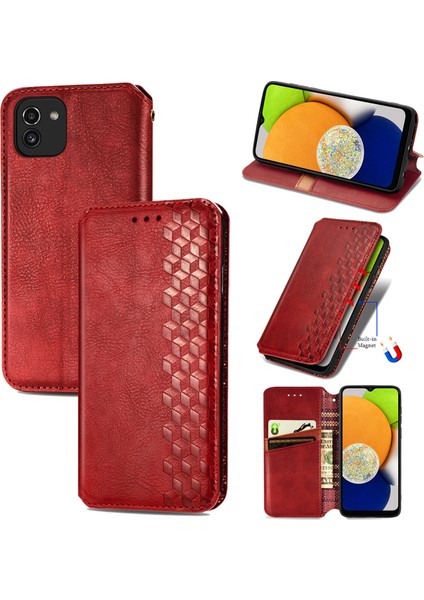 Samsung Galaxy A03 Kart Tutuculu Cüzdan Pu Deri Çevirme Çubuğu Telefon Kılıfı (Yurt Dışından)