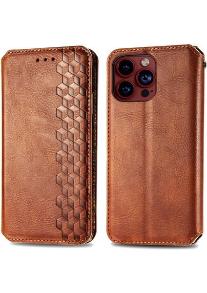 iPhone 15 Pro Kart Tutuculu Cüzdan Pu Deri Çevirme Çubuğu Telefon Kılıfı (Yurt Dışından)