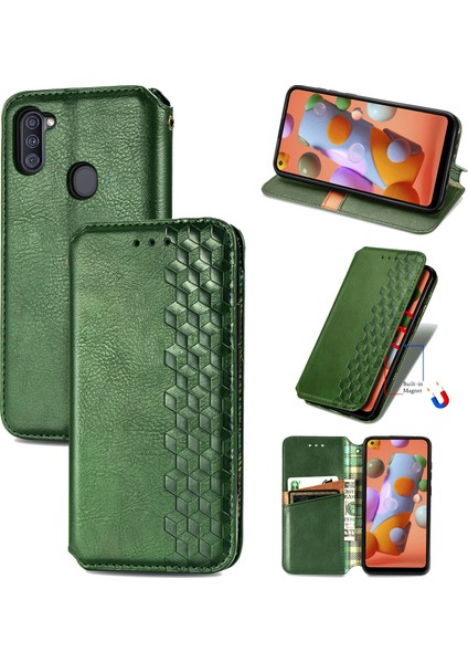 Samsung Galaxy A11/M11 Kart Tutuculu Cüzdan Pu Deri Çevirme Çubuğu Telefon Kılıfı (Yurt Dışından)