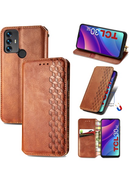 Tcl 30 Se Kart Tutuculu Cüzdan Pu Deri Çevirme Çubuğu Telefon Kılıfı (Yurt Dışından)