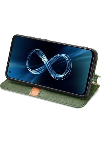 Zenfone 8 Kart Tutuculu Cüzdan Pu Deri Çevirme Çubuğu Telefon Kılıfı (Yurt Dışından)