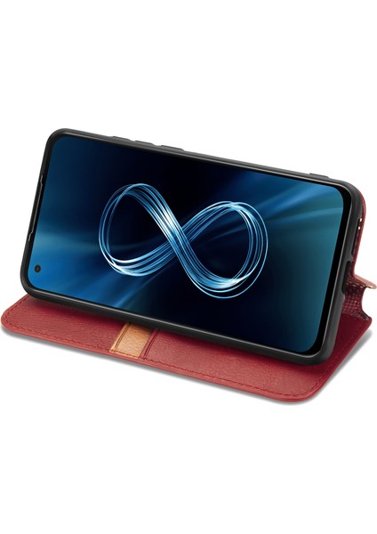 Zenfone 8 Kart Tutuculu Cüzdan Pu Deri Çevirme Çubuğu Telefon Kılıfı (Yurt Dışından)