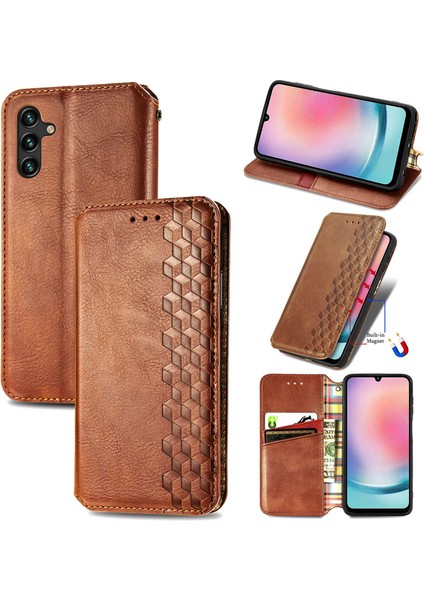 Samsung Galaxy A24 4g Kart Tutuculu Cüzdan Pu Deri Çevirme Çubuğu Telefon Kılıfı (Yurt Dışından)