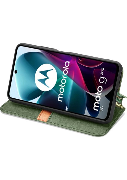 Yihang Boutique Motorola Moto G200 5g Kart Tutuculu Cüzdan Pu Deri Çevirme Çubuğu Telefon Kılıfı (Yurt Dışından)