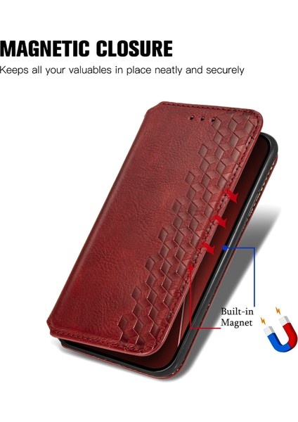 iPhone 15 Pro Max Kart Tutuculu Cüzdan Pu Deri Çevirme Çubuğu Telefon Kılıfı (Yurt Dışından)