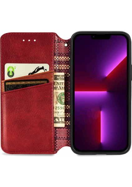 iPhone 13 Pro Kart Tutuculu Cüzdan Pu Deri Çevirme Çubuğu Telefon Kılıfı (Yurt Dışından) modelleri